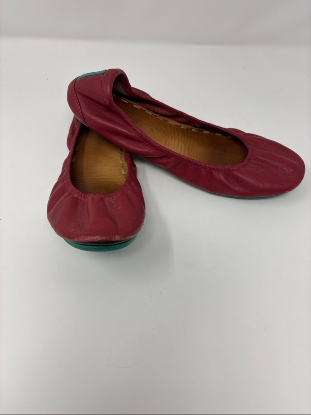 Tieks Women’s Burgundy Leather Ballet Flats 8